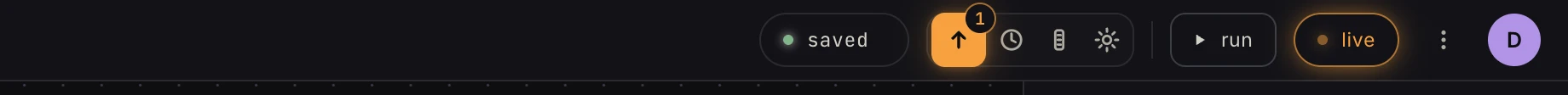 The activation switch and publish-edits control in the topbar