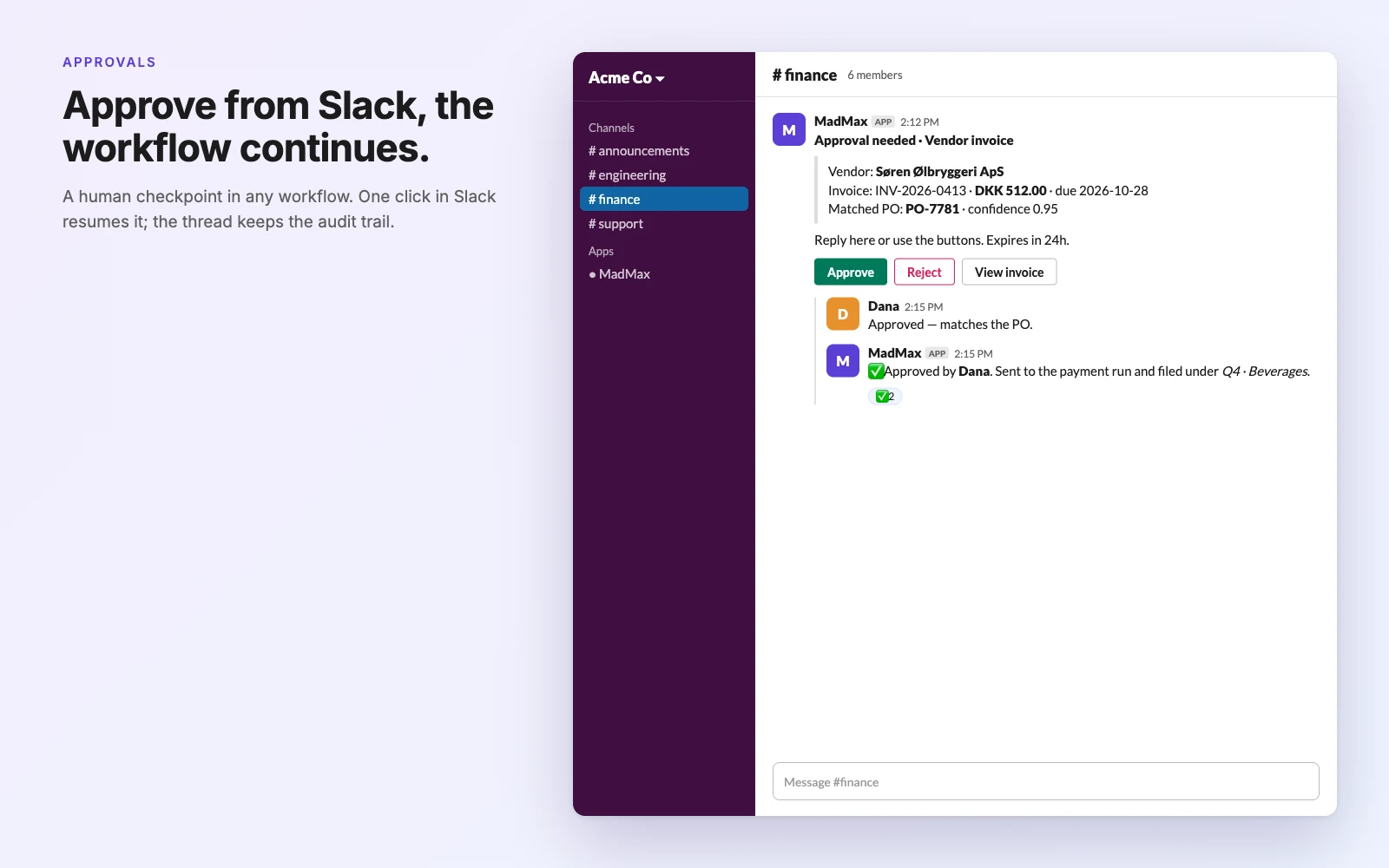 One-click approvals